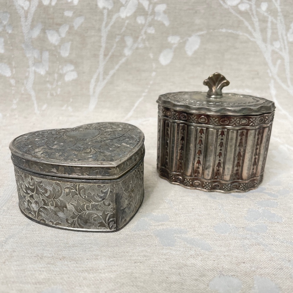 Vintage Silver Plated Lined Jewelry Box Godinger set - Picture 8 of 8